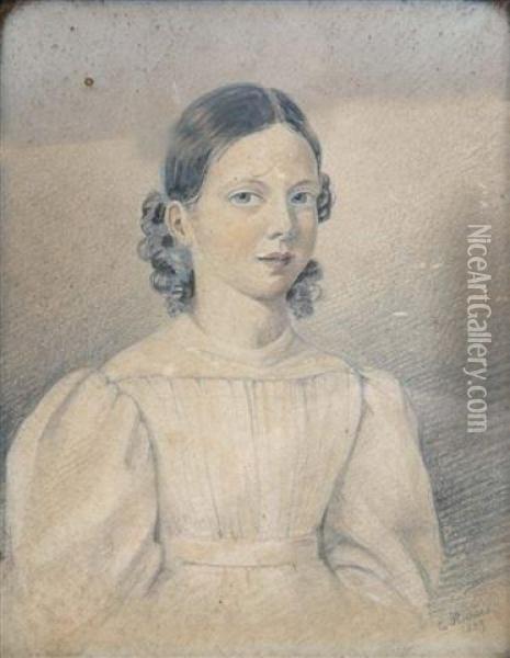 Portrait Of Elizabeth Wontner Oil Painting - Charles Rodius