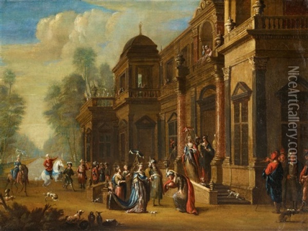Salomon Und Die Konigin Von Saba Oil Painting - Jacob Ferdinand Saeys