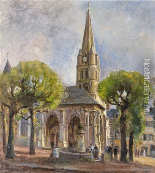 Eglise De Montivilliers Oil Painting - Raymond (Louis) le Court