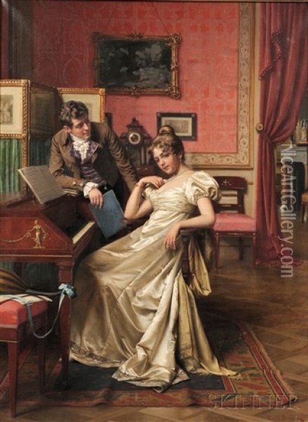 An Intriguing Proposal Oil Painting - Emil Brack