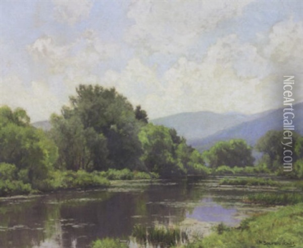 Summer Day On The Pond Oil Painting - Hugh Bolton Jones