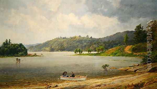 On the Wawayanda Lake, New Jersey Oil Painting - Jasper Francis Cropsey