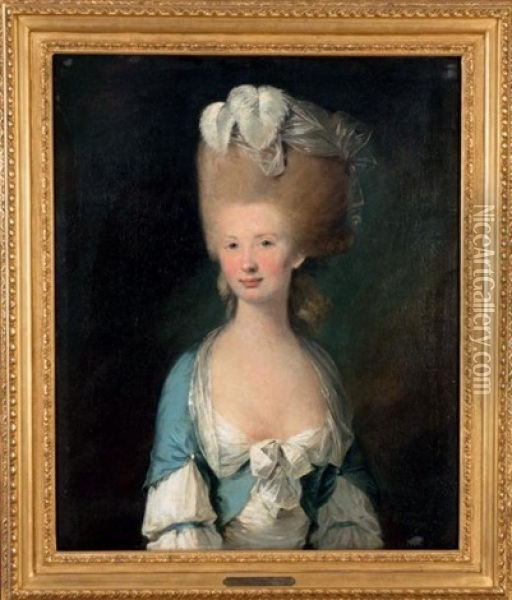 Portrait De Lady Fairfield, Femme Du Gouverneur De Madras Oil Painting - Anton Hickel