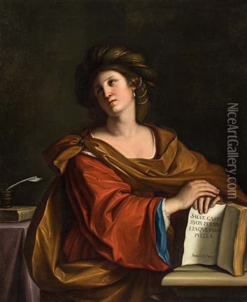 The Samian Sibyl Oil Painting -  Guercino