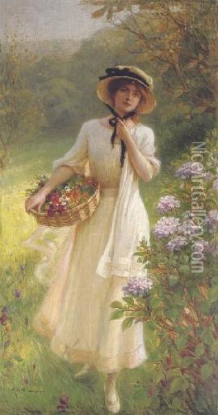 Springtime Oil Painting - Albert Lynch