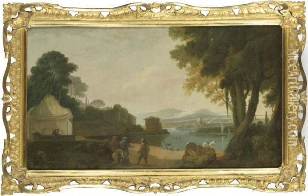 A View Of The Acqua Acetosa Oil Painting - Richard Wilson