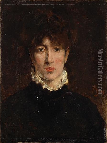 A Portrait Of Sarah Bernhardt Oil Painting - Aime Stevens