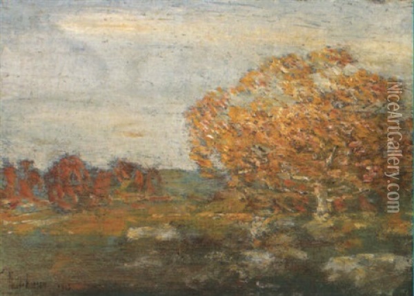 Autumn Landscape Oil Painting - Childe Hassam