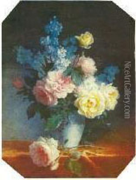 Bouquet Imprimee Par Andre Quinsac Oil Painting - Ducos Du Hauron