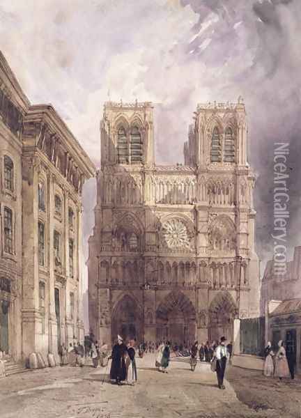 The Cathedral of Notre Dame, Paris, 1836 Oil Painting - Thomas Shotter Boys