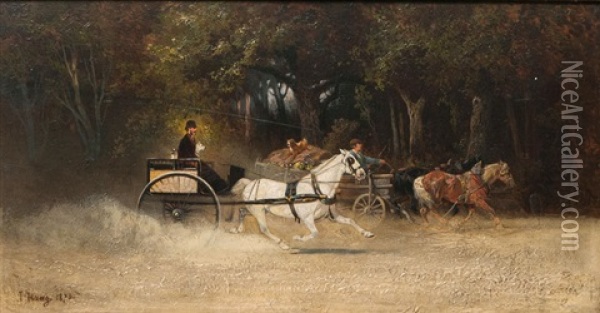 Carriage Ride Oil Painting - Hans (Johann) Haag