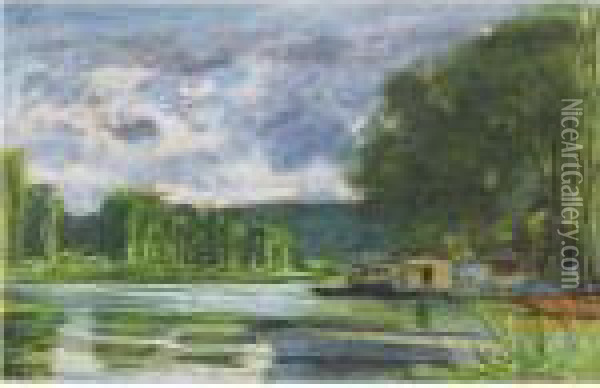 Paysage, Bord De La Seine, Pres De Jeufosse (eure) Oil Painting - Claude Oscar Monet
