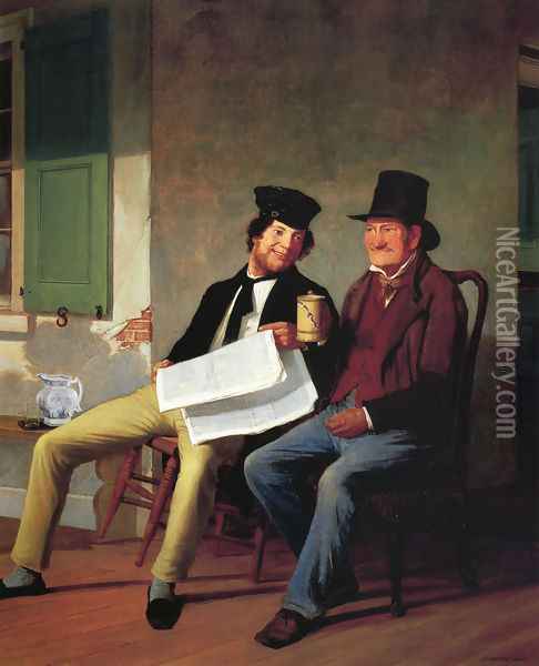 Mexican News Oil Painting - James Goodwin Clonney
