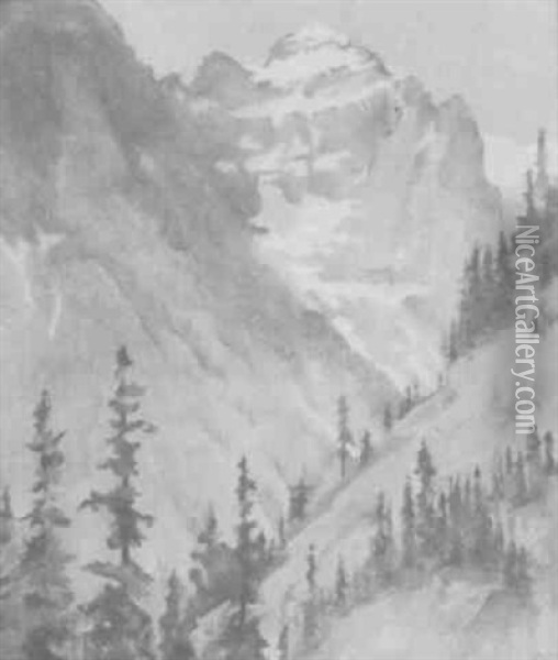 Cannon Mountain Glacier Park Oil Painting - Marion Boyd Allen