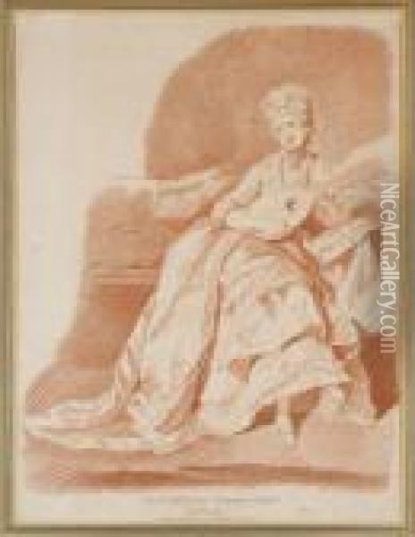 Femme A La Mandoline Par Claude Briceau Oil Painting - Louis Rolland Trinquesse