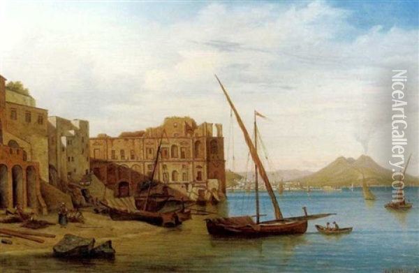 Vue De Naples Oil Painting - David Sutter