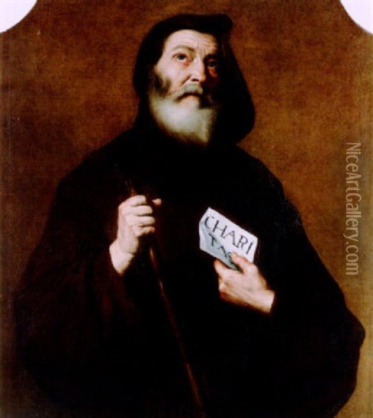 S. Francesco Di Paola Oil Painting - Jusepe de Ribera