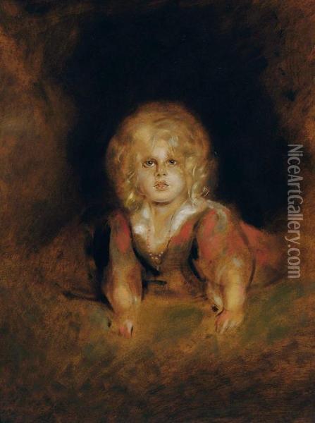 Portrait Der Tochter Marion Oil Painting - Franz von Lenbach