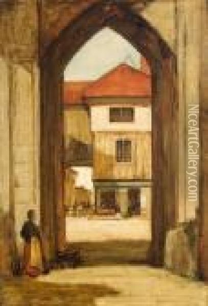 French Archway Oil Painting - David Young Cameron