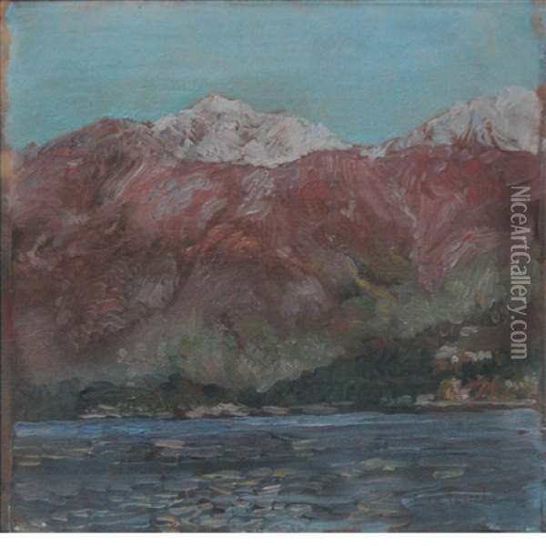 Mountain Landscape Study Oil Painting - Gaston La Touche