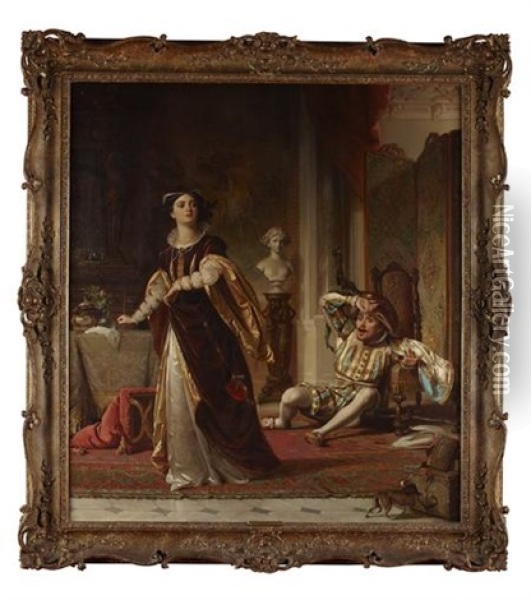 Kate From The Taming Of The Shrew Oil Painting - Thomas Francis Dicksee
