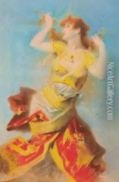 Orientalische Tanzerin. Oil Painting - Jules Cheret
