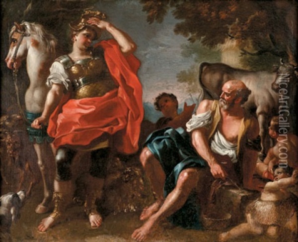 Erminia Among The Shepherds Oil Painting - Paolo de Majo