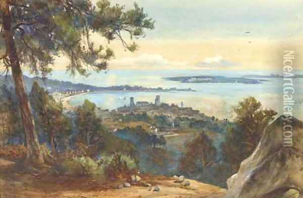 Cannes from Mont-Chevalier Oil Painting - James Scott Kinnear