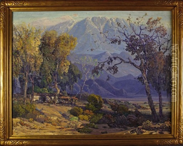 Homestead In The Sierra Nevada Foothills, California Oil Painting - Fred Grayson Sayre