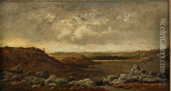 Les Gorges D'apremont En Foret De Fontainebleau Oil Painting - Theodore Rousseau