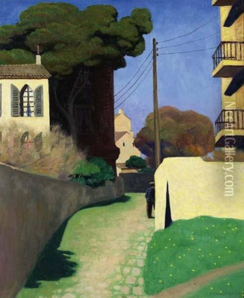 Chemin Au Mourillon. 1925. Oil Painting - Felix Edouard Vallotton