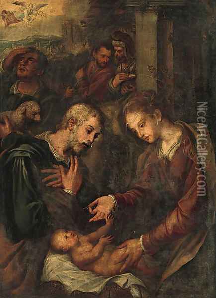 The Nativity Oil Painting - Scipione Pulzone Da Gaeta