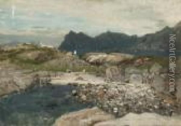 Fjordlandschaft. Oil Painting - Adelsteen Normann