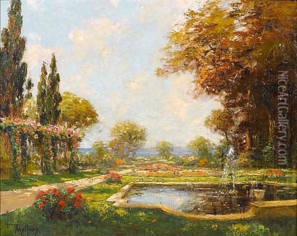 The Garden In Summer Oil Painting - Henri Malfroy