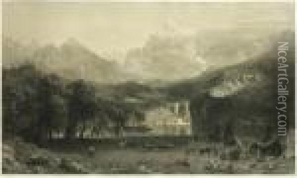 Rocky Mountains - Lander's Peak Oil Painting - Albert Bierstadt