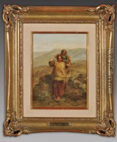 Antique Oil Painting By James Hill Oil Painting - James John Hill