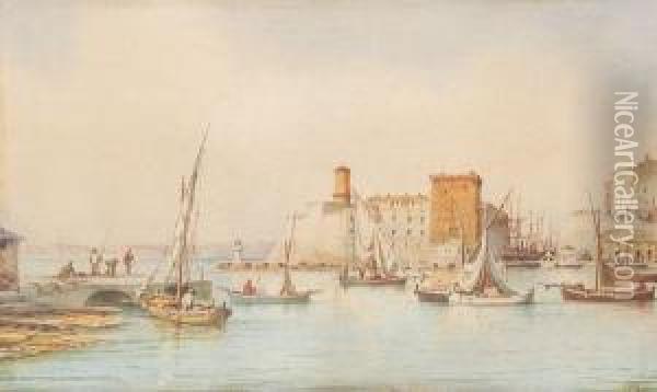 Le Port De Marseille Oil Painting - Emile Henry