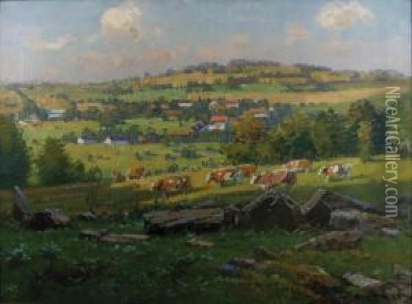 Summer Landscape Oil Painting - Stanislav Lolek