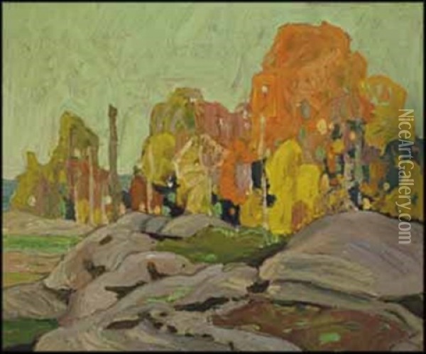 Autumn Trees Oil Painting - Franklin Carmichael