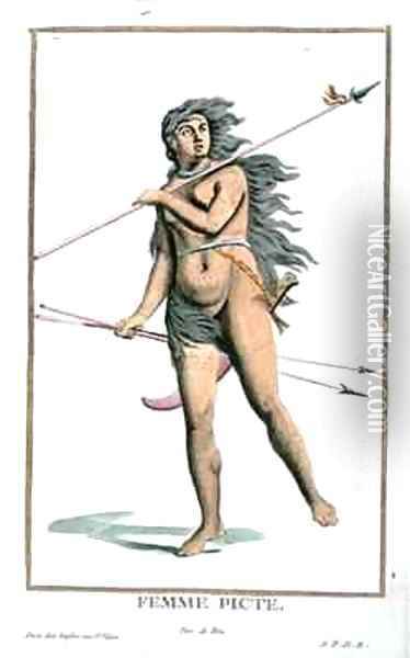 A Pictish Woman Oil Painting - Pierre Duflos