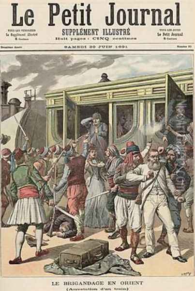 Bandits in the Orient Arrests on a Train from Le Petit Journal 20th June 1891 Oil Painting - Henri Meyer