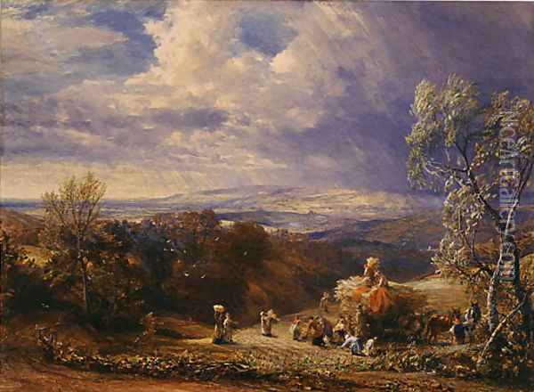 Harvesting (detail) Oil Painting - Samuel Palmer