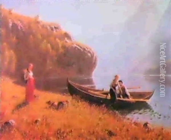 Love And Jealosy Oil Painting - Hans Dahl