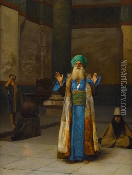 Sultan Persan En Priere Oil Painting - Jean-Leon Gerome
