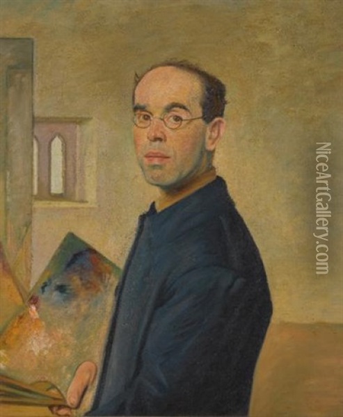Self Portrait Oil Painting - William (Sir) Rothenstein