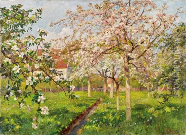 Apfel- Und Kirschblute Oil Painting - Marie Egner