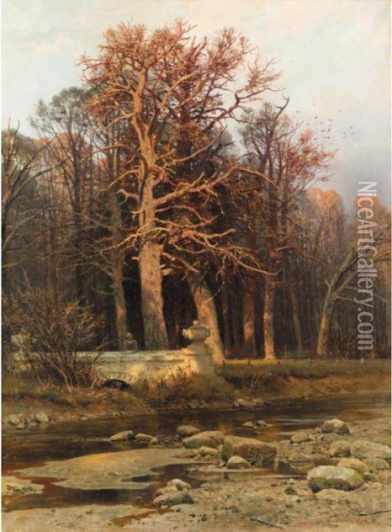 Woodside Stream Oil Painting - Ivan Shishkin
