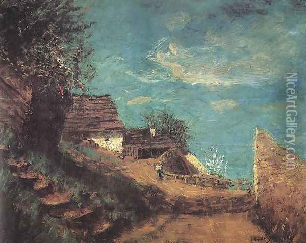 Part of Taban c. 1900 Oil Painting - Laszlo Mednyanszky