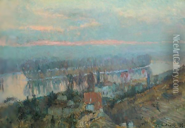 La Valle De La Seine En Aval De Paris Oil Painting - Albert Lebourg