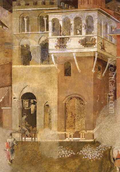 Effects of Bad Government on the City Life (detail) Oil Painting - Ambrogio Lorenzetti